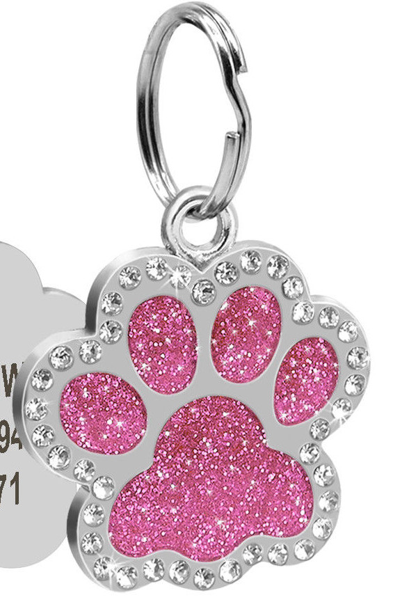 Custom Laser Engraved Pet Dog Cat  Tags Personalized Bone/Paw & Free Split ring