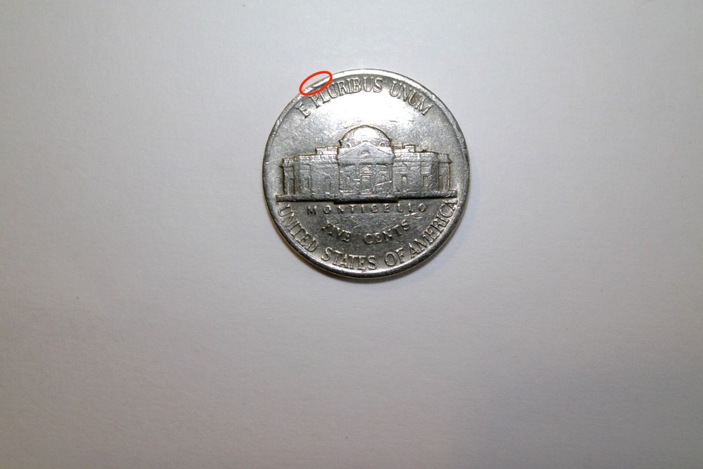 1985 - D 5C Jefferson Nickel w/ Solid Strikes & Specific Errors" & DBL