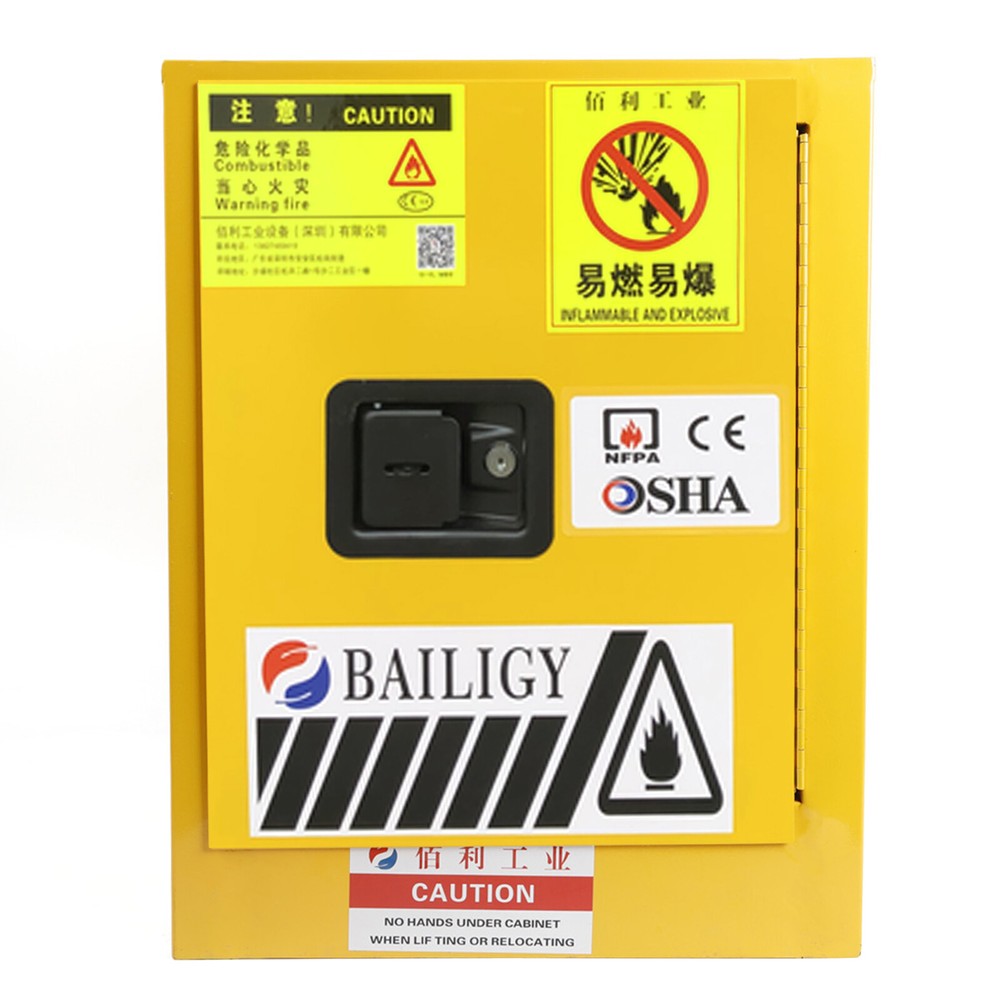 4 Gallon Fireproof Safety Storage Welded Cabinet Bin Flammable Liquid Storage