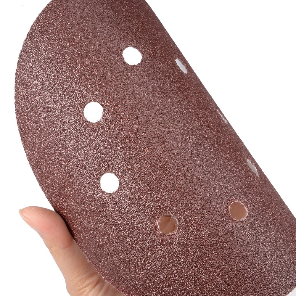 10Pcs 7 Inch 8 Hole Hook and Loop Sanding Disc 80 Grit Flocking Sandpaper