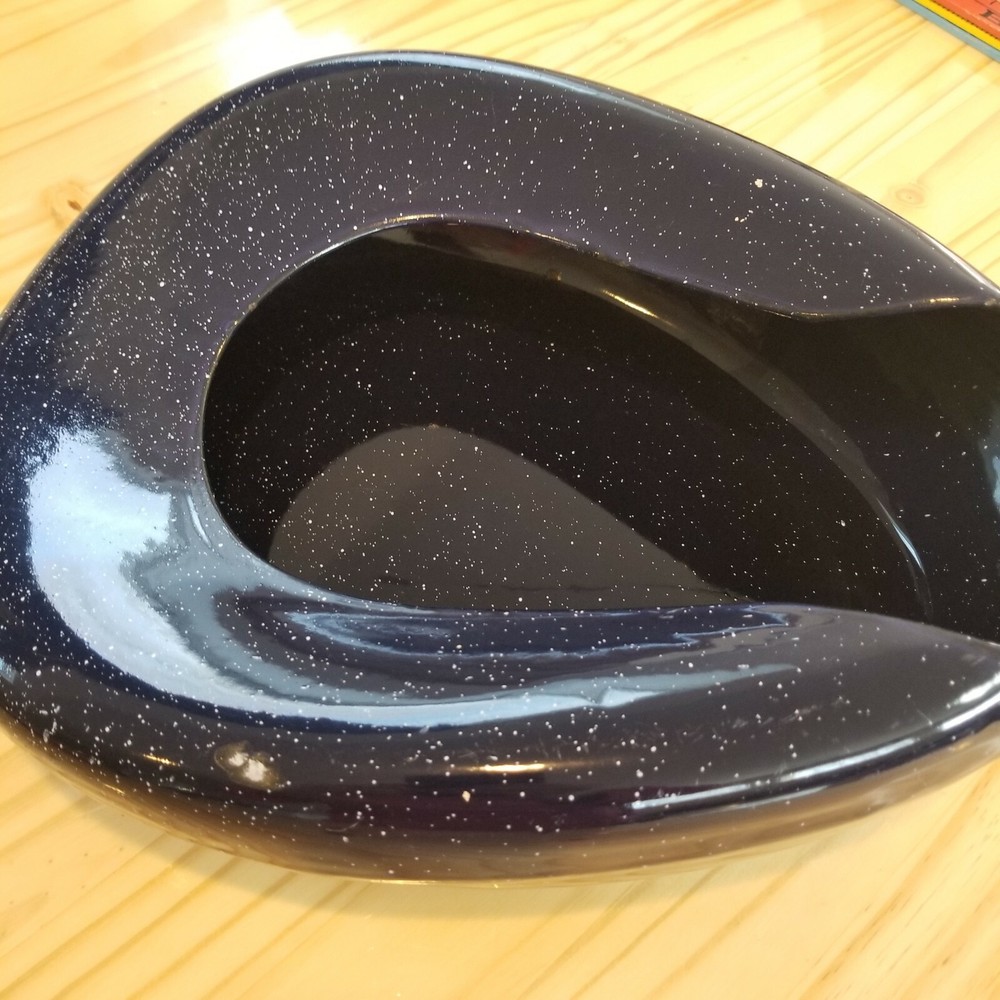 Blue Enamelware Vintage Bedpan