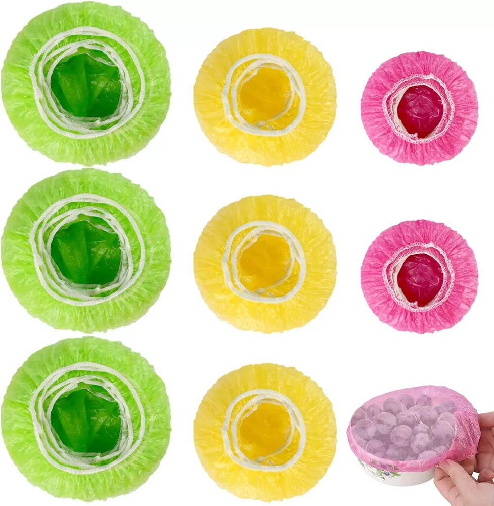 120PCS Elastic Food Storage Covers, Reusable Stretch Plastic Covers Wrap-3 Size