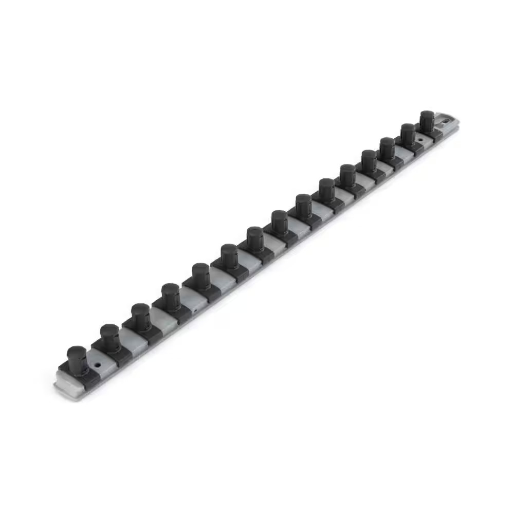 1/2 In. Drive X 18 In. Socket Rail, 15 Clips, Gray