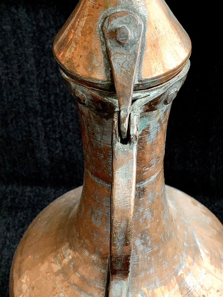 Turkish Copper Water Pitcher Jug 21" tall