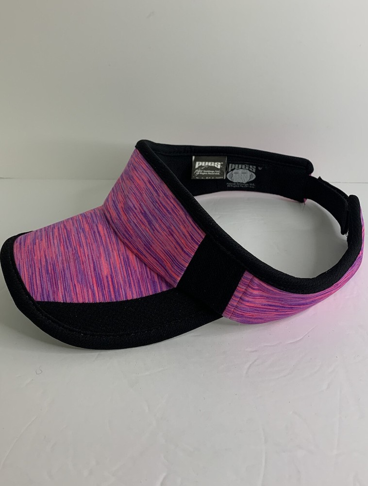 Pugs Performance Sun Visor Adjustable Women’s Pink & Black - EUC