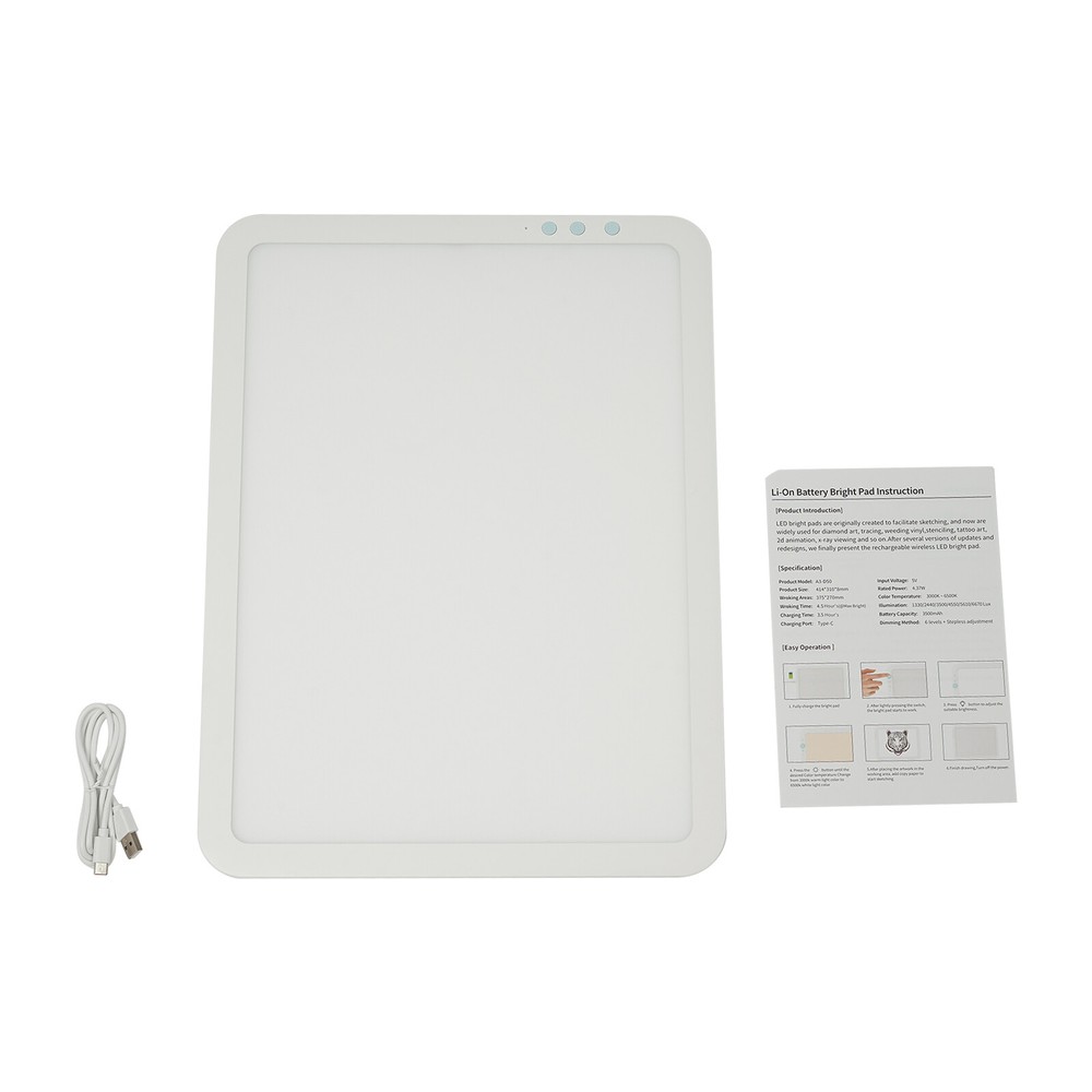 A３LED Copy Board Light Adjustable Tracing Box USB Trace Light Pad W/Non-slip