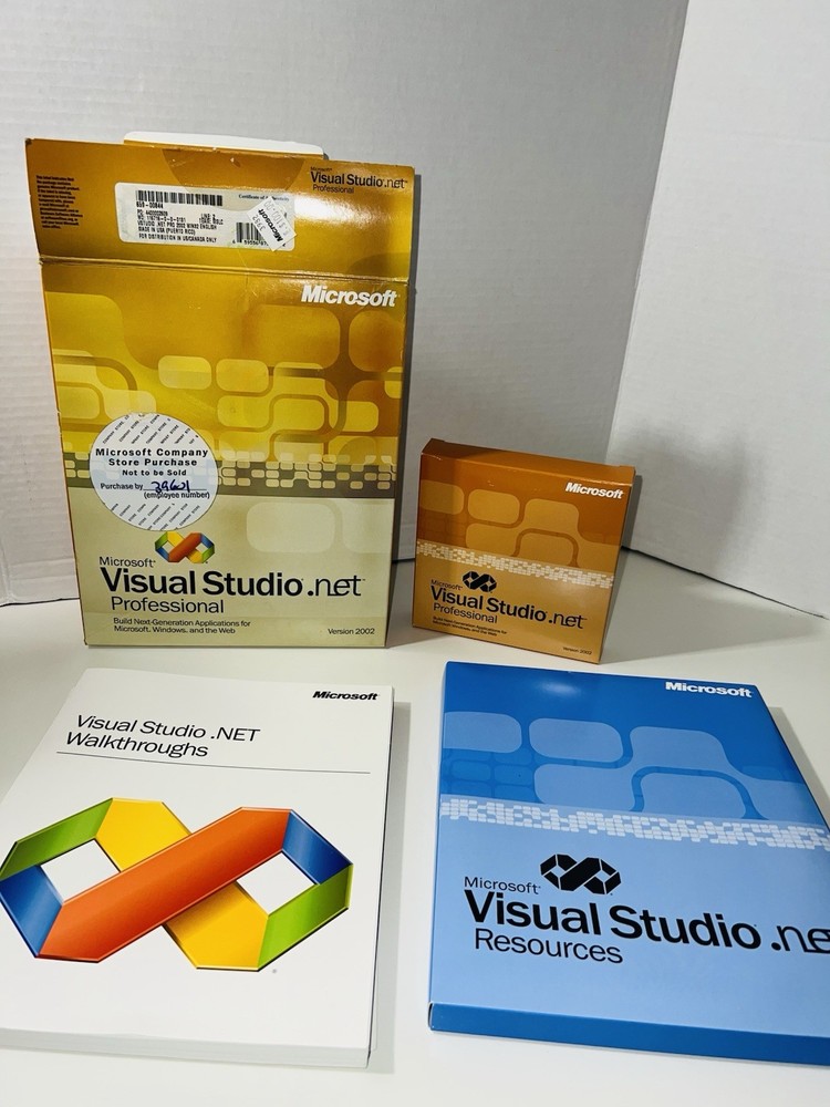 Vintage Microsoft Visual Studio.NET Professional Software suite Version 2002