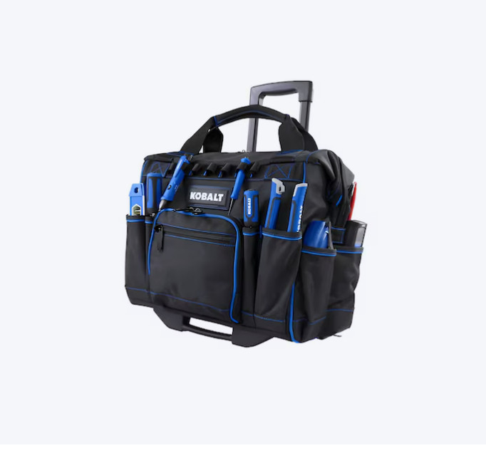 Kobalt 16" Wheeled Tool Bag – Durable Polyester, Zipper Closure