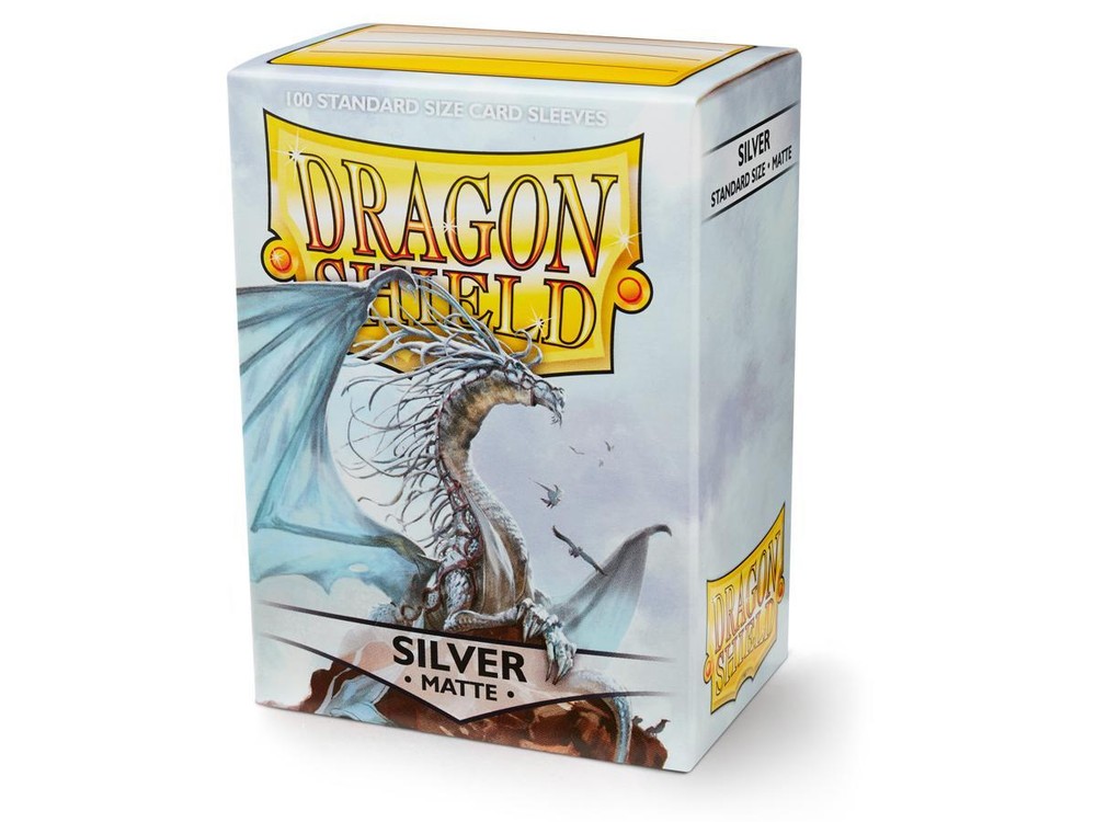 Matte Silver 100 ct Dragon Shield Sleeves Standard Size VOLUME DISCOUNT