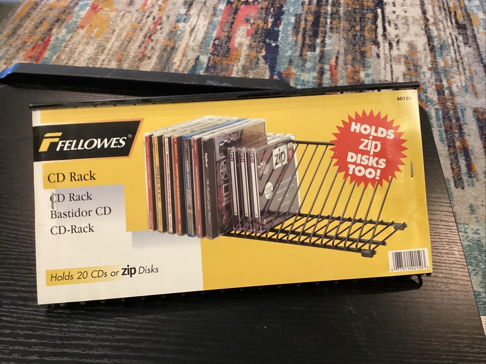 CD Wire Rack-20 Capacity Black Wire-horizontalstorage