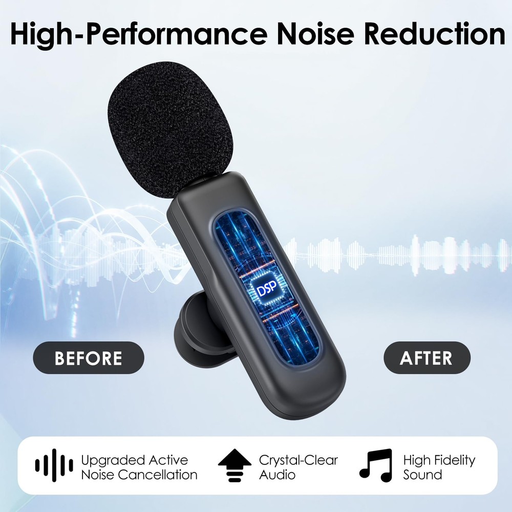 USB C Mini Wireless Lavalier Microphone for iPhone/