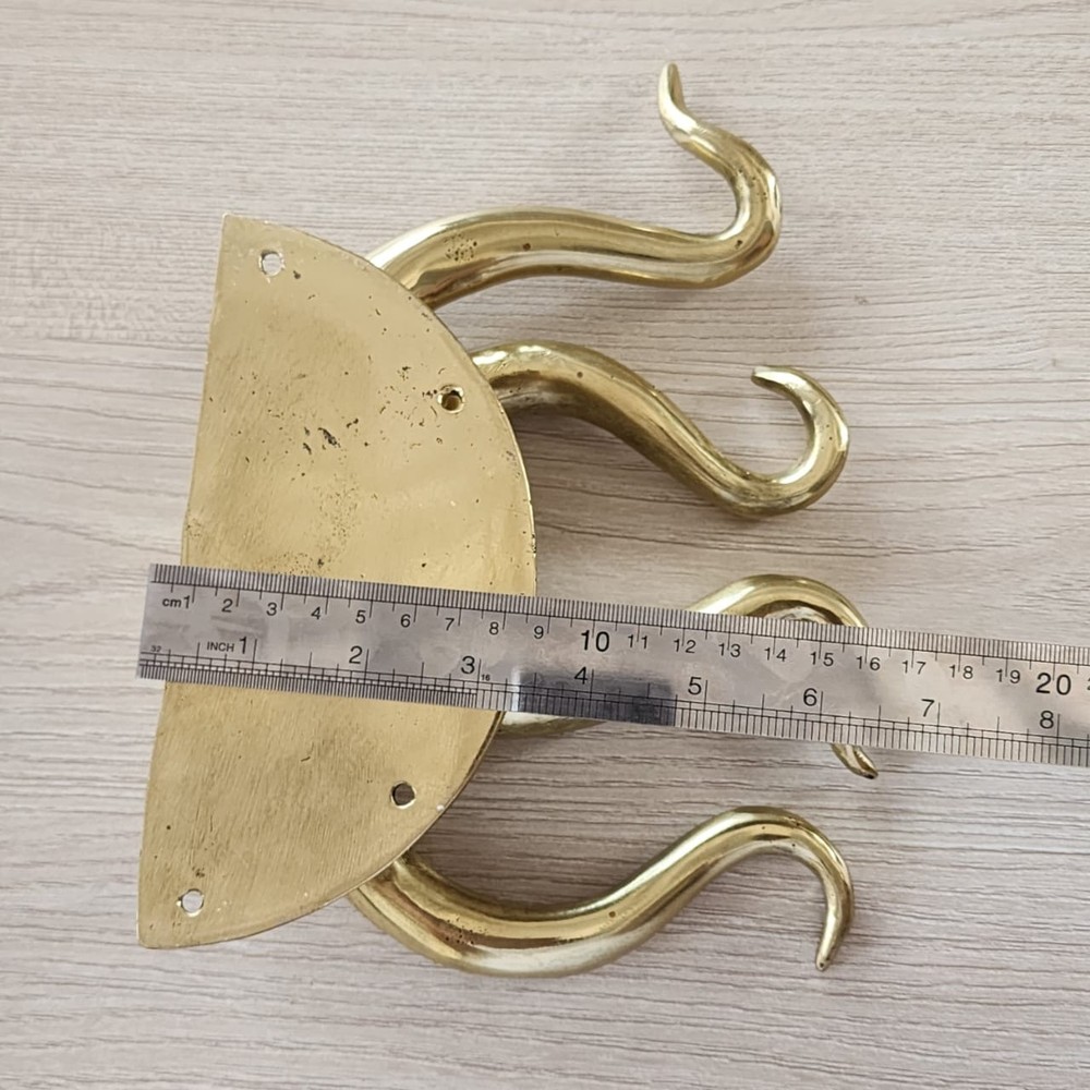 2 RUSTIC heavy Brass Stunning Large Octopus Solid Door Handle grab PULLS aged