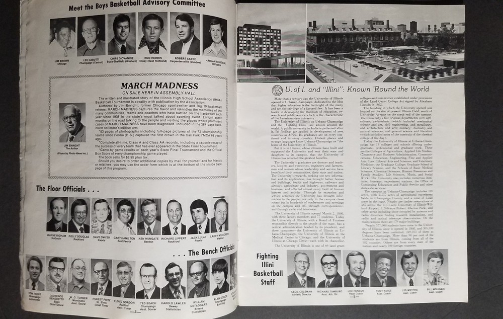 1977 Illinois Class A Boys State Basketball Tournament Program
