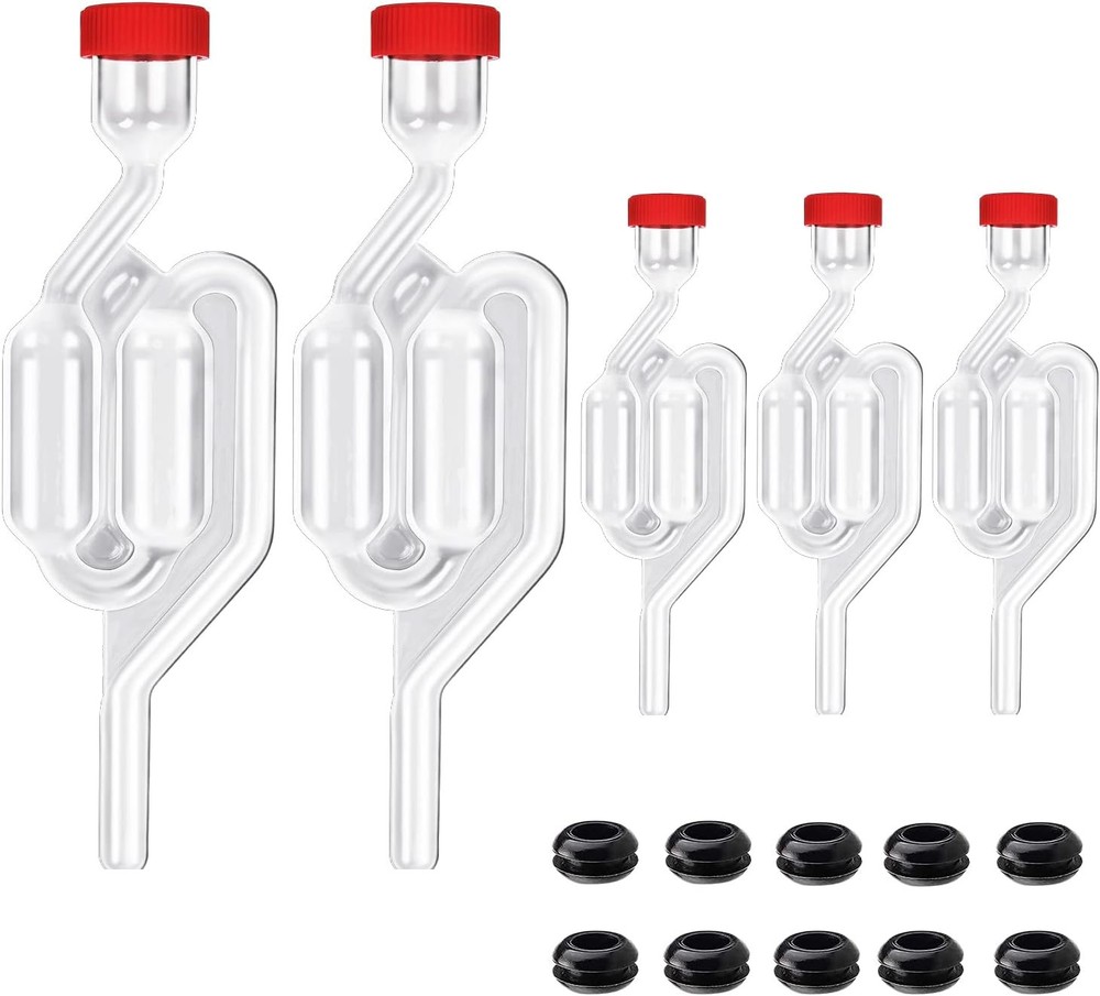 Zazolyne 5Pack Fermentation Airlock,Twin Bubble Fermenting Improved High Transpa