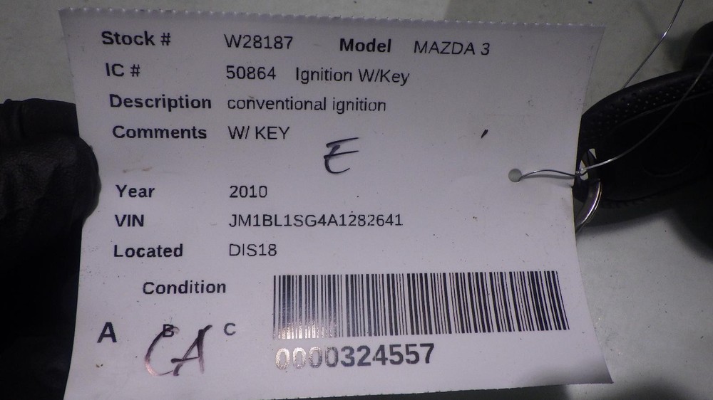 10 MAZDA 3 Ignition W/Key