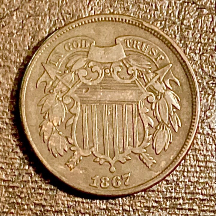 ~ 1867 US 2 TWO CENTS