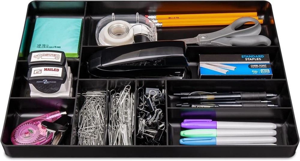10 Compartment Drawer Organizer for Tools and Parts - Stackable Tray Design