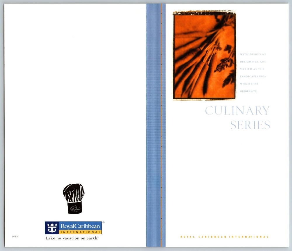 2000 Royal Caribbean Cruise Line - Menu
