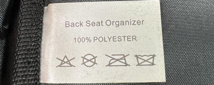 Car Back Seat Organizer 100% Polyester - Black
