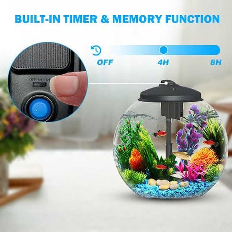 3-Gallon Fish Tank, Aquarium Starter Kit Includes Power Filter, LED Light with 5