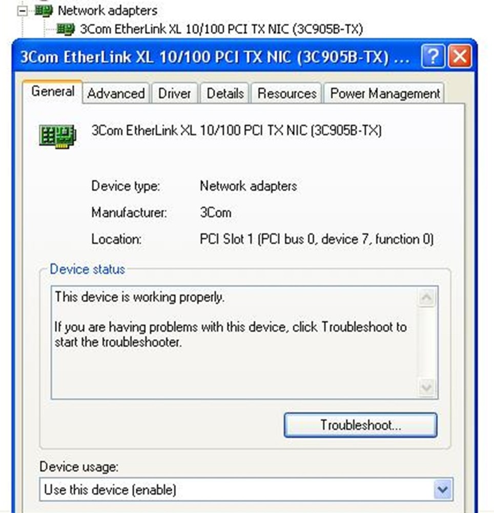 3COM/ETHERLINK XL 10/100/PCI TX NETWORK INTERFACE CARD (NIC)/3C905B-TX