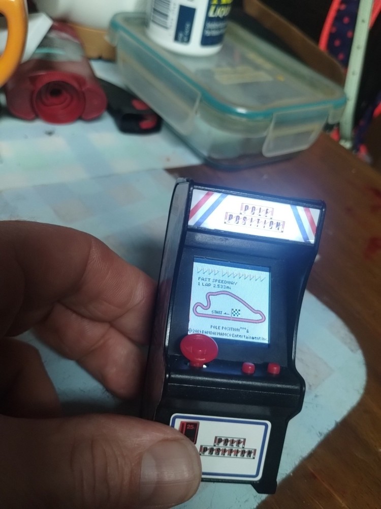 Pole Position Tiny Arcade Game Retro Mini Electronic Keychain