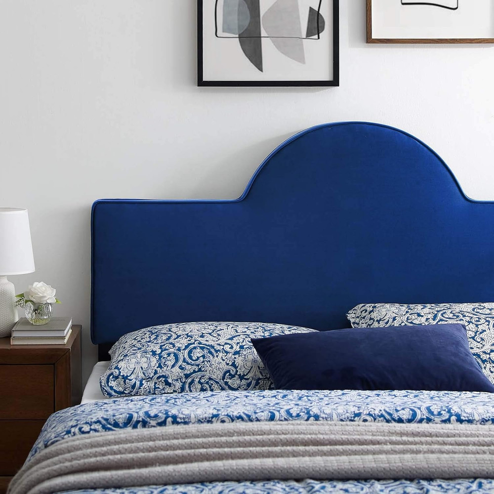 Dawn Performance Velvet Headboard, King/Ca King, Navy