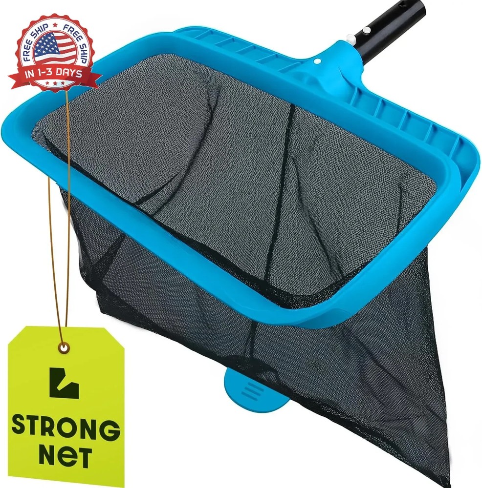 Lime Ultra-Durable Pool Skimmer Net - Deep Fine Mesh for Efficient Leaf & Debris