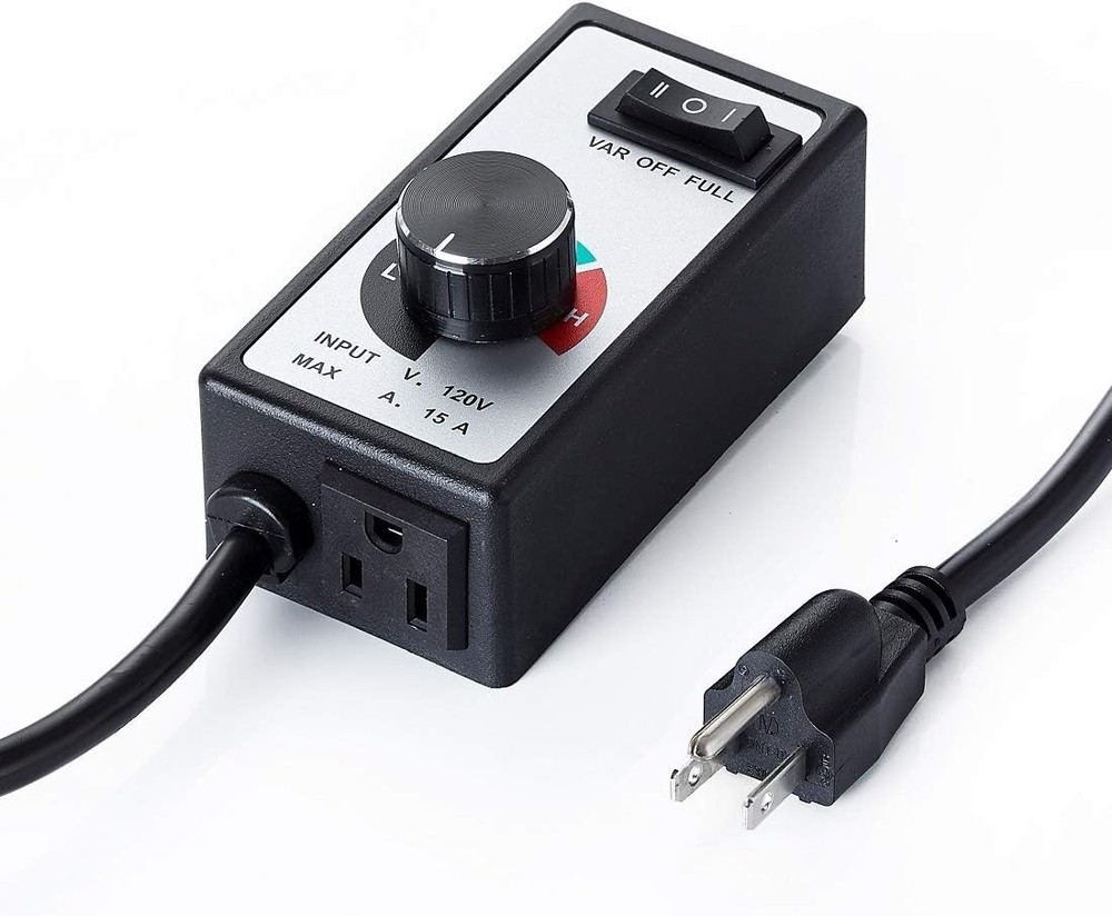 AC Motor Speed Controller 120V 15A Max Electronic Fan 15a, Black，white
