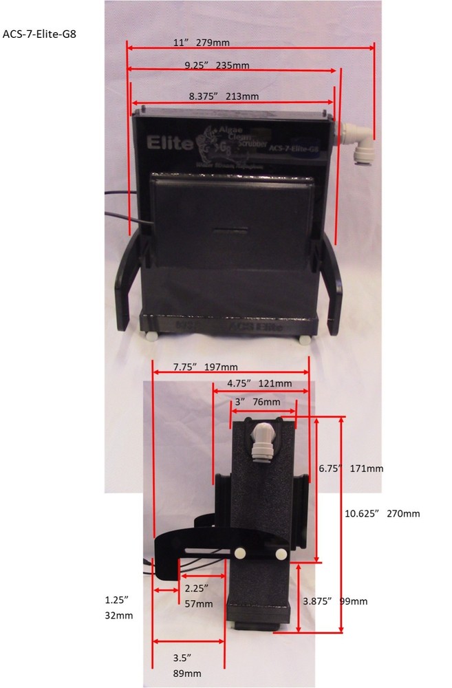 Algae Clean Scrubber Hang on Sump ACS-7-Elite-G8 W/ Algae Tear Drop Flex Screen.