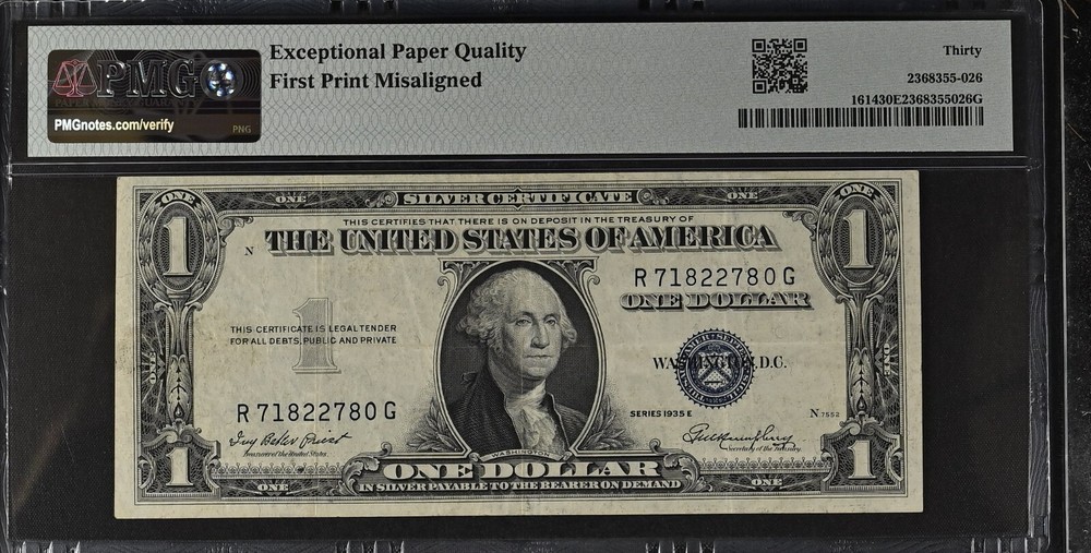 PMG30 EPQ 1935E 1$ MISALIGNMENT ERROR ON BACK 2780G