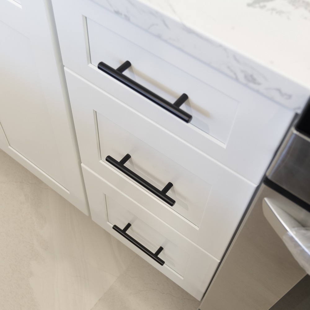 Matte Black 304 Grade Stainless Steel Kitchen Cabinet Handles Pulls Knobs Drawer