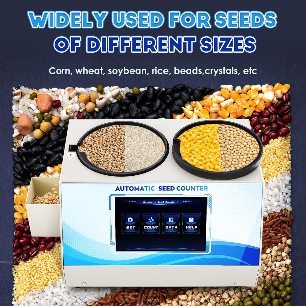 Adjustable Speed 3-Plate Touchscreen Seed Counter with Data Storage