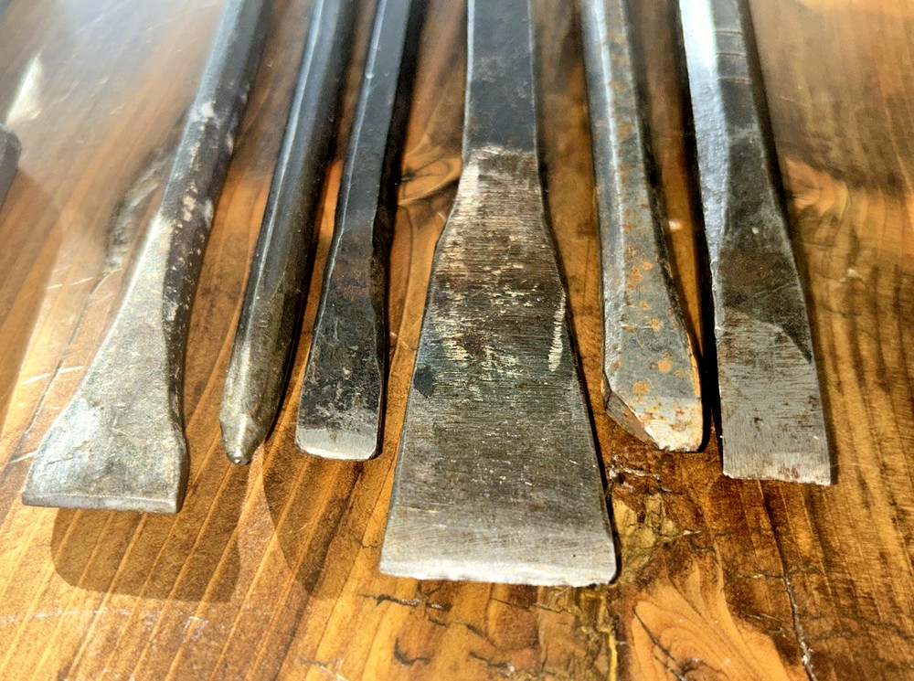 Cold Chisel mixed size lot flat & cape chisels,machinist blacksmith tools (11)