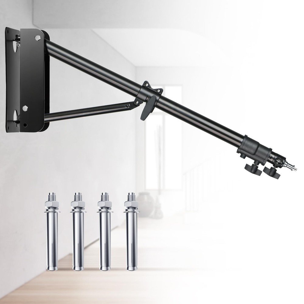 Ring Light Wall Mount, 71.65’’/182cm Wall Mounting Triangle Boom Arm for Stro...