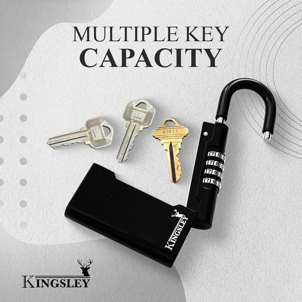 Multi-Key Capacity Portable Lockbox with Resettable Combination - 10,000 Codes