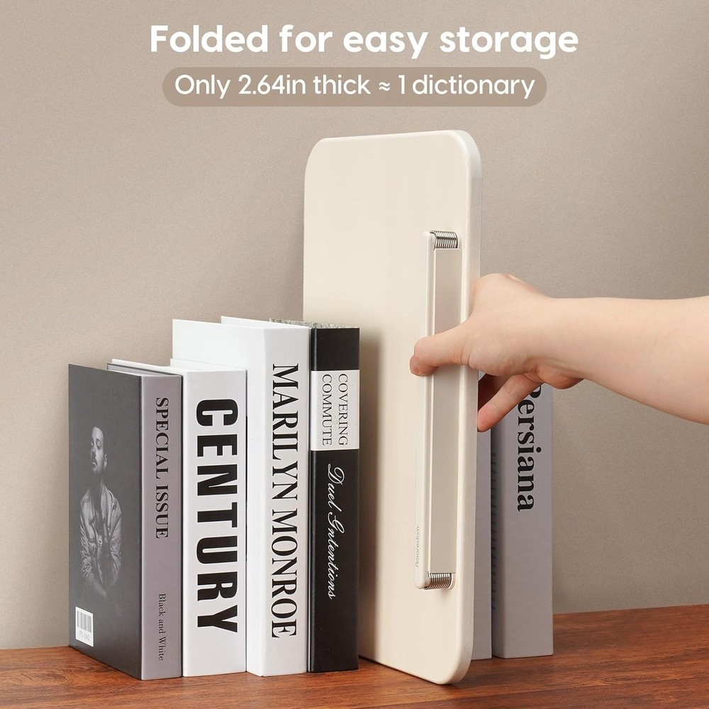 Amaredom Book Stand Foldable Cookbook Holder Tablet Laptop White Maple