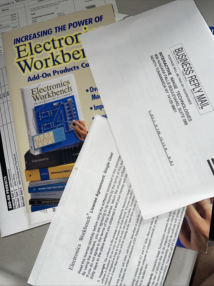 Electronics Workbench 4.1c 3.5" Disks Lab Computer Vintage PC Windows Software