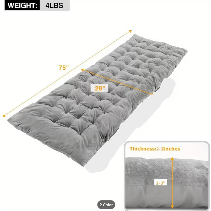 Folding Cot PAD for Sleeping Extra Thick, Soft Comfortable Velvet Camping PAD