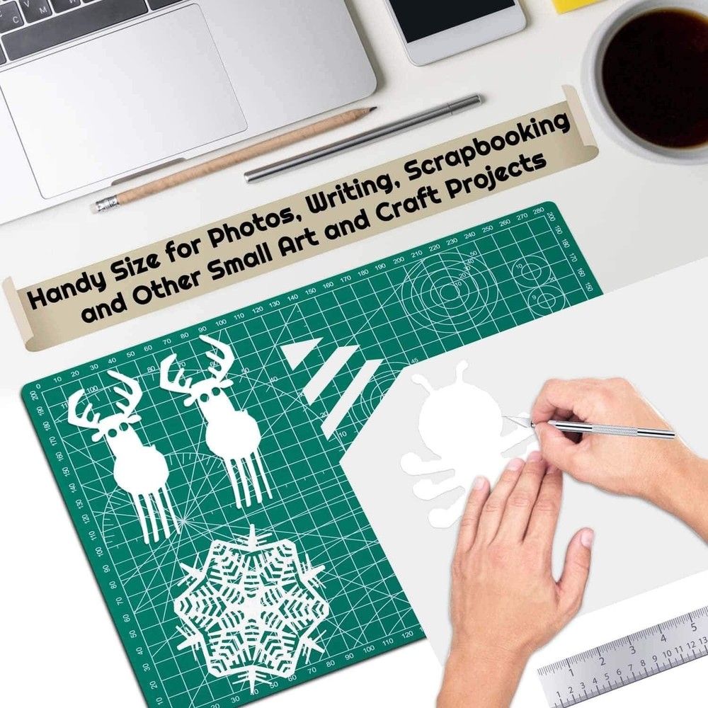 Double-Sided 5-Layer Self-Healing Cutting Mat for Precision Crafting - 9x12 Inch