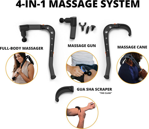 Brazyn - Talon Percussion Massage Gun + Cane + Holder System -...