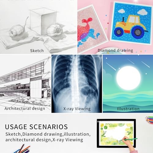 Rechargeable A4 Tracing Drawing Board,Copy Light Pad with Adjustable Foldable