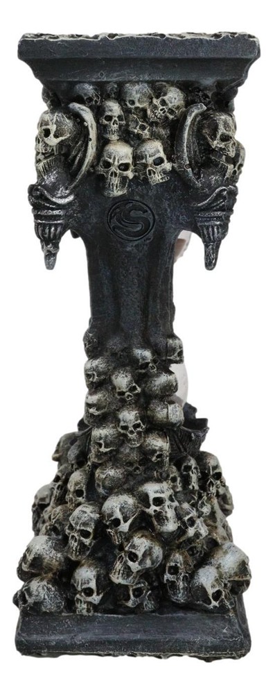 Gothic Graveyard Morphing Cranium Skulls Invertible Pillar Sand Timer Figurine