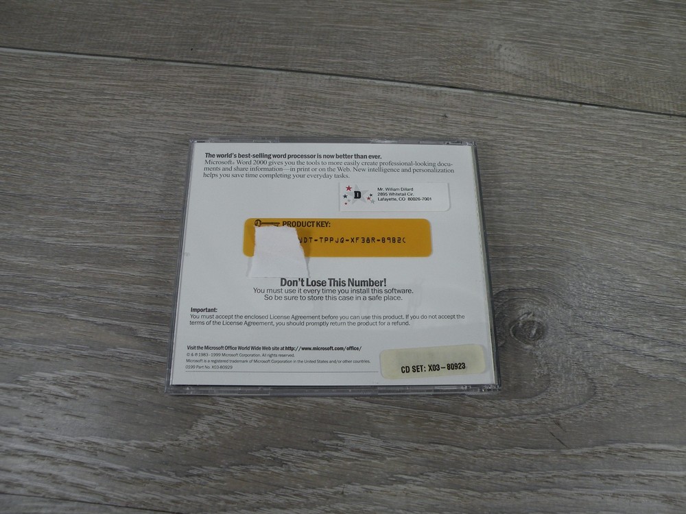 Microsoft Word 2000 Upgrade CD-ROM for Windows 95 98 NT Workstation 4.0