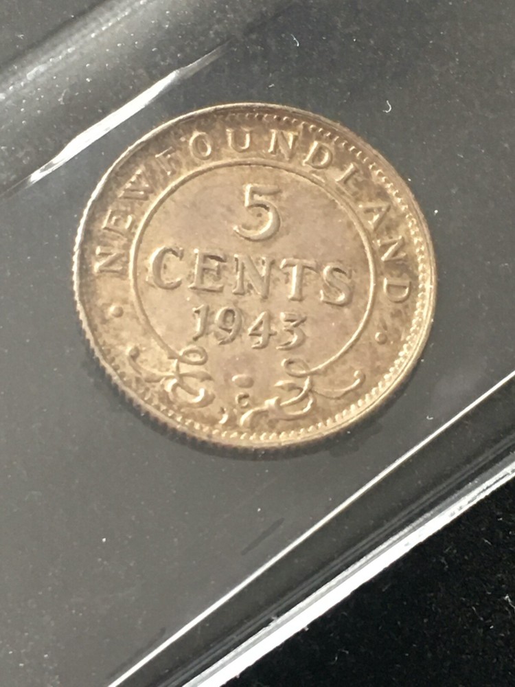 1943c Coin Mart Graded, Newfoundland ¢5 Cent, **MS-62**