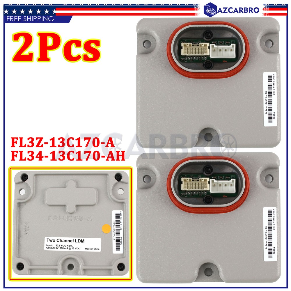 2Pcs For Ford Led Headlight Ballast Control unit Module  FL3413C170A