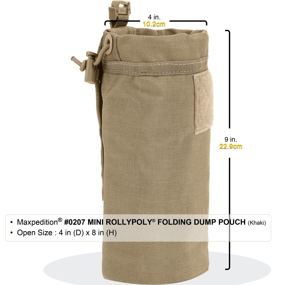 Maxpedition Mini Rollypoly Folding Dump Pouch Khaki - Durable, Compact