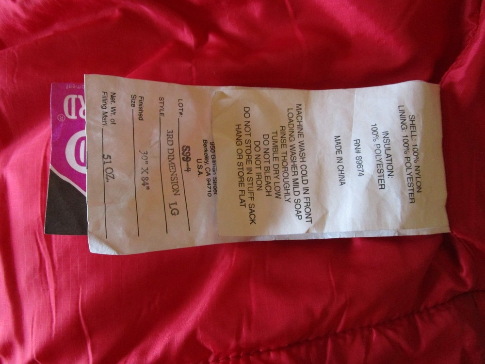 Mountain Hardwear 3rd Dimension sleeping bag long