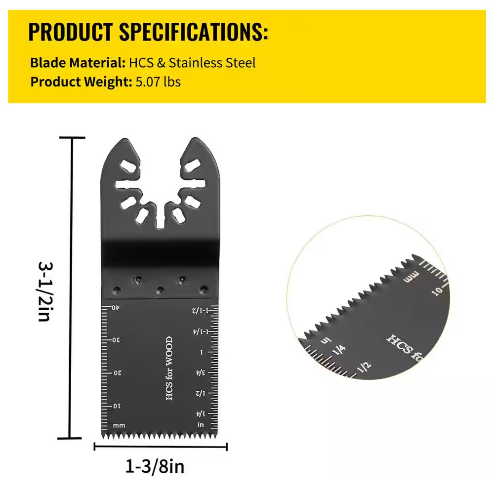 100 Pieces Oscillating Saw Blades, Quick Release Multitool Blades Kit, HCS Tool