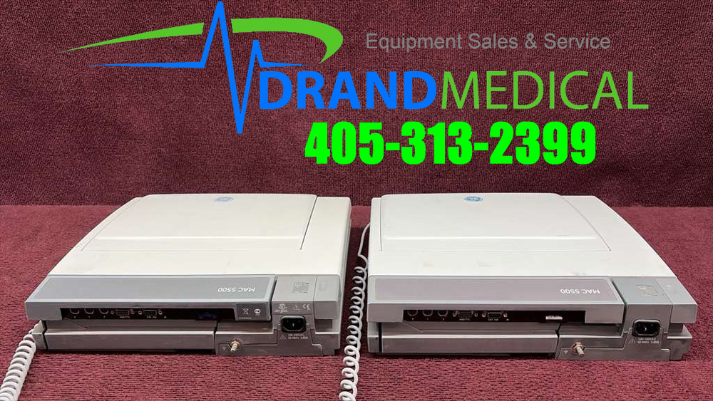 GE MAC 5500 System ECG/EKG Machine with module and barcode scanner